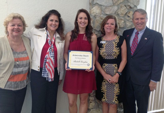 Orange County State Committeewoman, Patty Redlich, Florida Federation of Republican Women, Cynthia Henderson, NORWF Scholarship Recipient for 2015, Michelle Boughan, Founding Member, Debbie Nelson and her husband, Orange County Commissioner, Brian Nelson.
